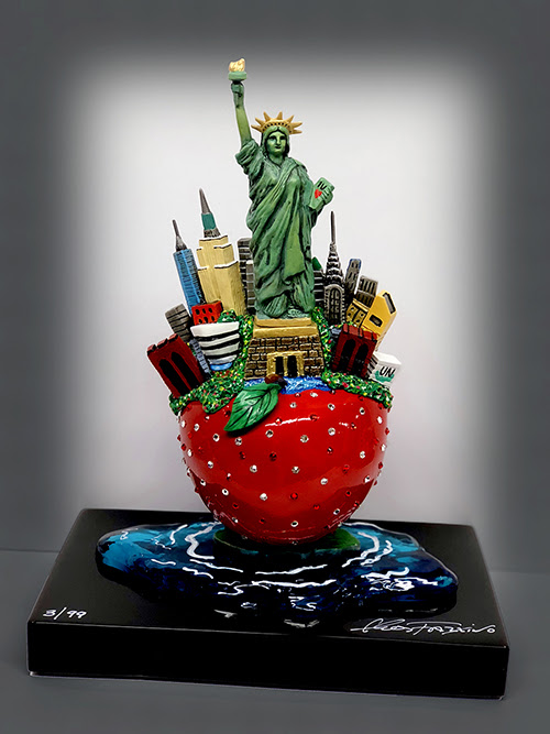 Charles Fazzino Little Bronze NY Apple (Sculpture)